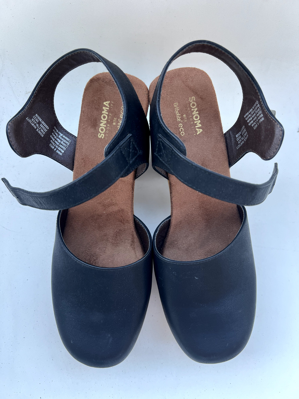 NWT Wedge block Y2K Style Chunky Sandal 8 M Black Ortholite  mule eco comfort